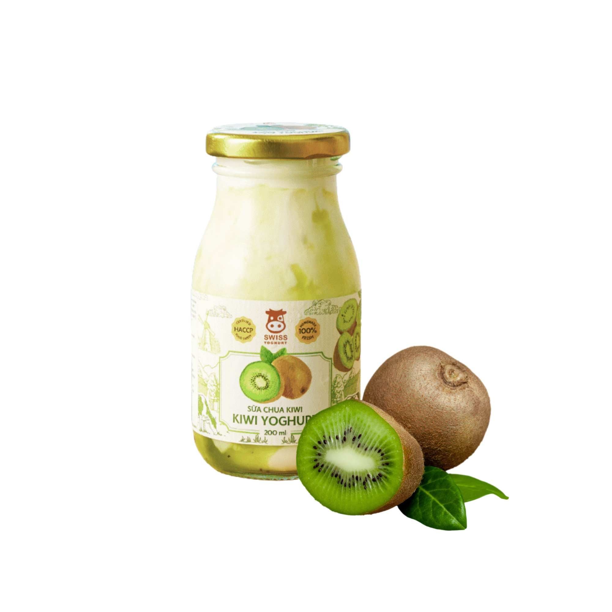  Sữa chua kiwi Swiss Yoghurt chai 200 ml 