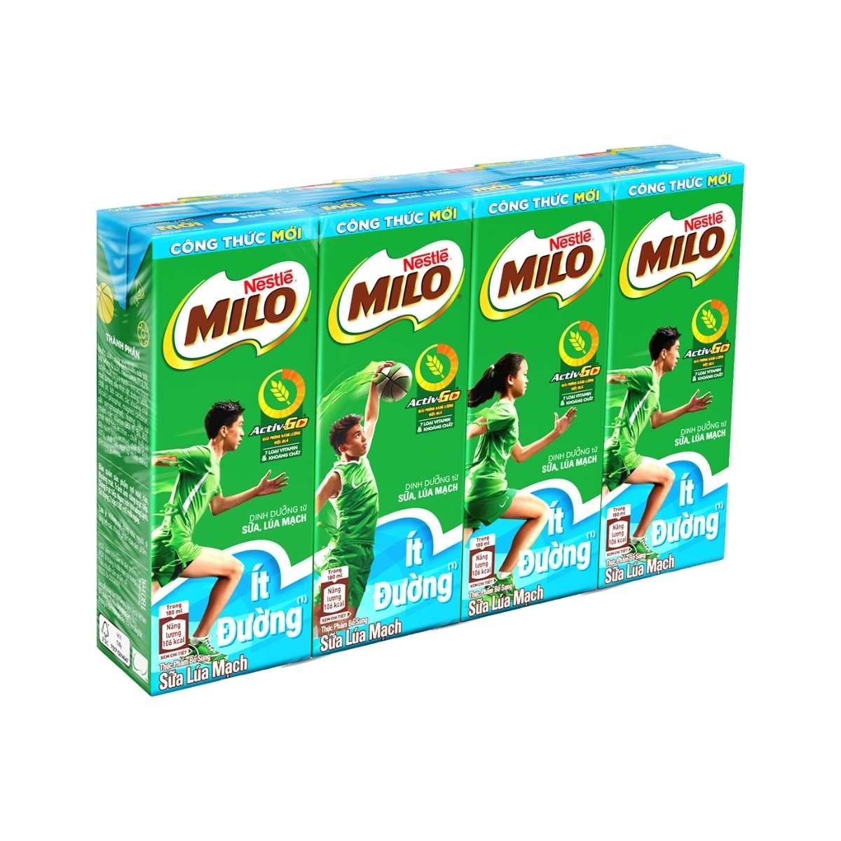  Sữa Milo ít đường 4*180 ml 