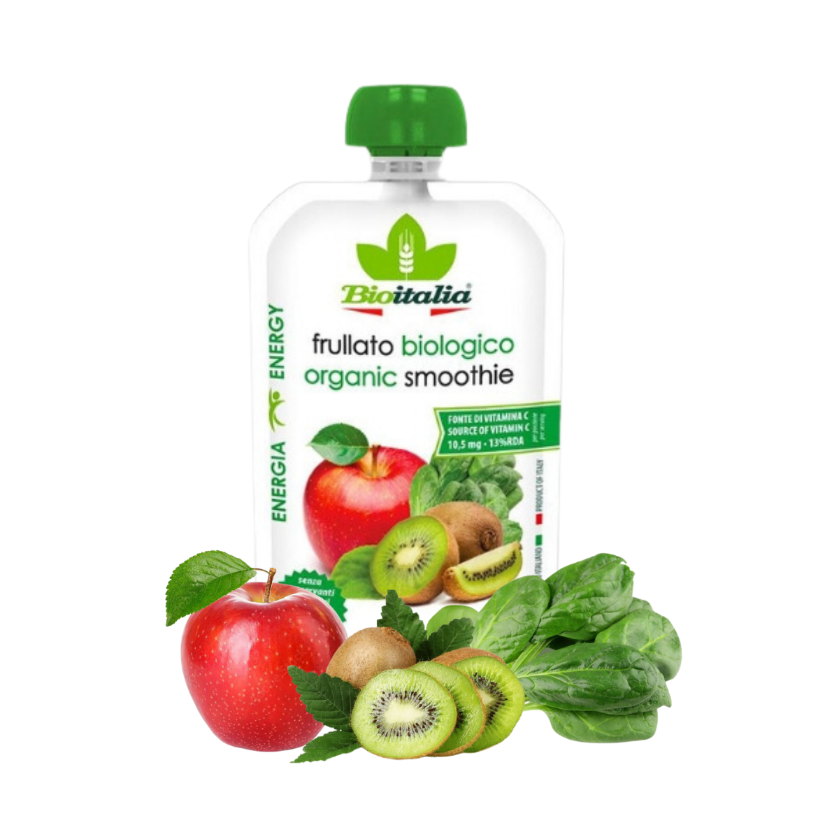  Smoothie Bioitalia vị Táo, Kiwi và rau Bina hữu cơ 120 g (I0015766) 