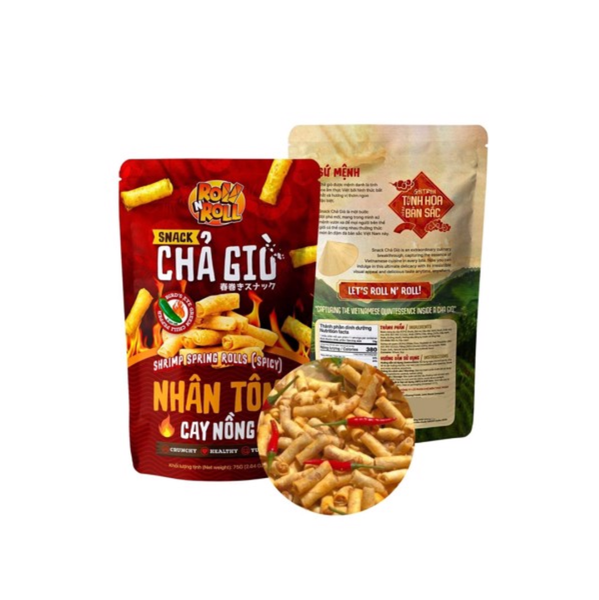 Snack chả giò nhân tôm cay nồng Roll N' Roll 75G