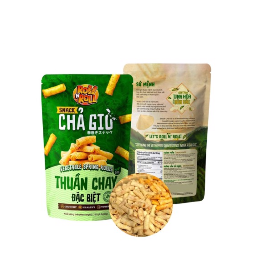  Snack chả giò thuần chay đặc biệt Roll N' Roll 75G 