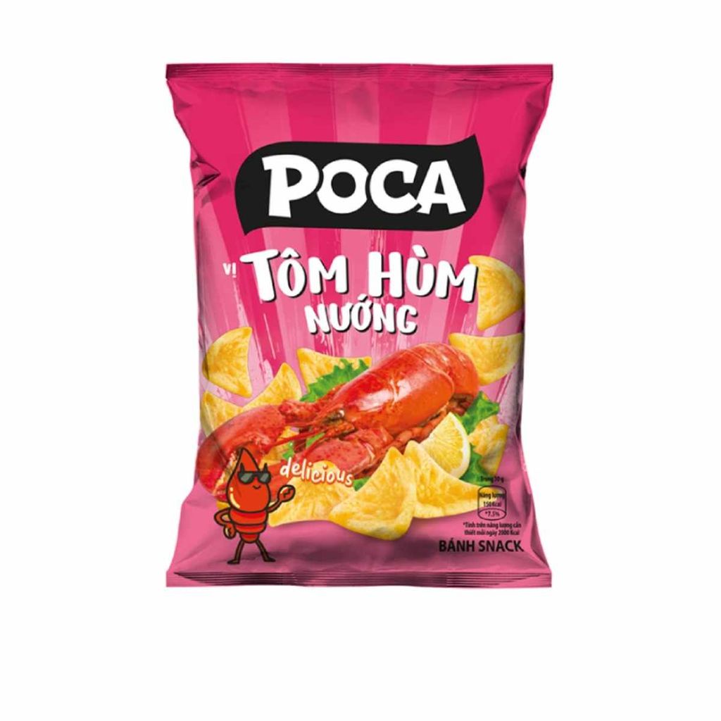  Snack Poca vị tôm hùm nướng Poca gói 60 g 