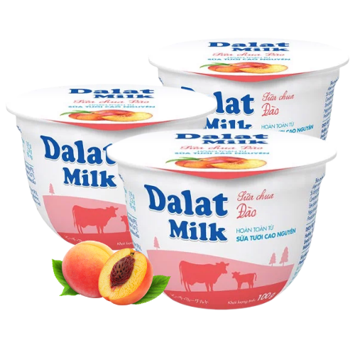 Sữa chua vị đào Dalat Milk (Hộp 100Gr)