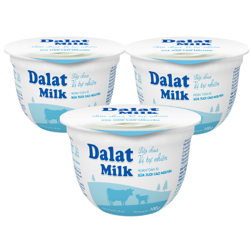 Sữa chua ăn trắng không đường Dalat Milk 100 g (I0004300)