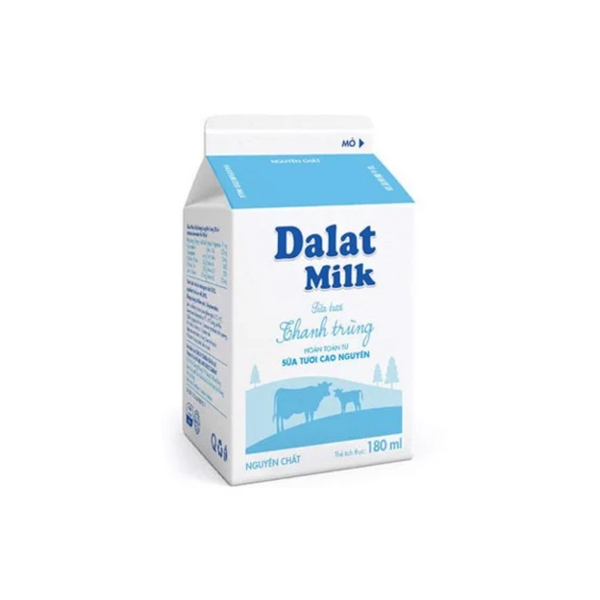 Sữa tươi thanh trùng không đường Dalat Milk 180 ml (I0004184)