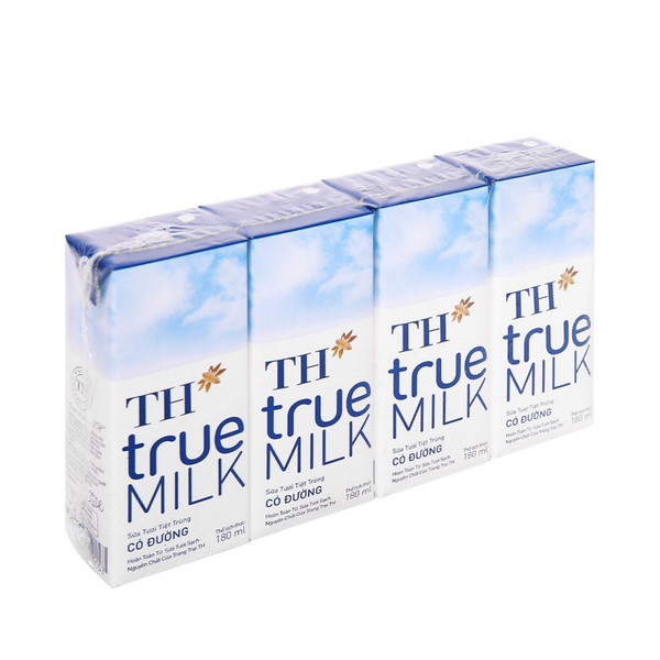 Sữa tươi tiệt trùng có đường TH True Milk 4*180 ml (I0011293)
