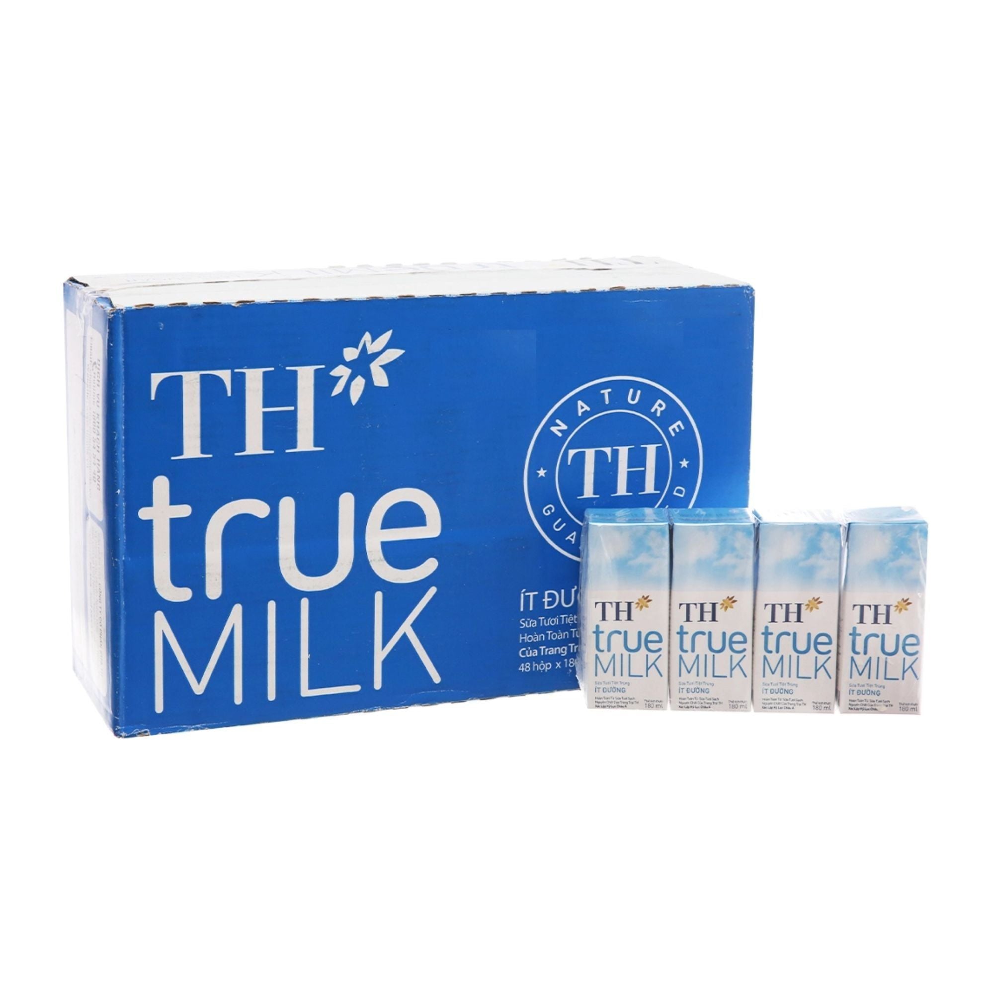  [ LỐC 4 HỘP ] Sữa Tươi Tiệt Trùng Ít Đường - TH TRUE MILK (I0011292) 