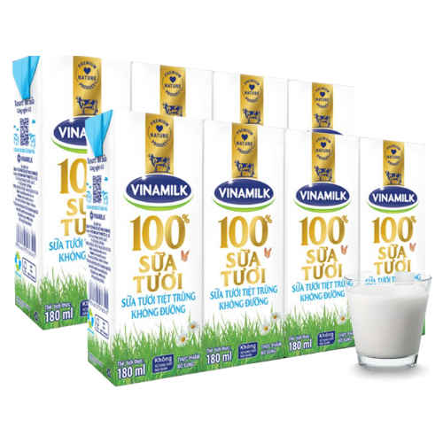  [ LỐC 4 HỘP ] Sữa Tươi Tiệt Trùng Không Đường - VINAMILK (I0011300) 