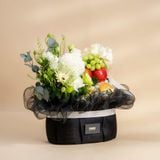  Giỏ Trái Cây Và Hoa Cúc Mẫu Đơn Tone Đen Tinh Tế 