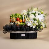  Giỏ Trái Cây Và Lan Hồ Điệp Trắng Sang Trọng 