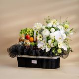  Giỏ Trái Cây Và Lan Hồ Điệp Trắng Sang Trọng 