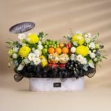  Giỏ Trái Cây Và Cúc Mẫu Đơn Vàng Sang Trọng 