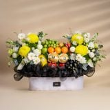  Giỏ Trái Cây Và Cúc Mẫu Đơn Vàng Sang Trọng 