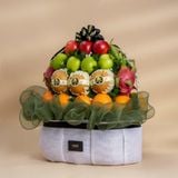  Giỏ Trái Cây Tươi Tone Trắng Xanh Rêu Sang Trọng 