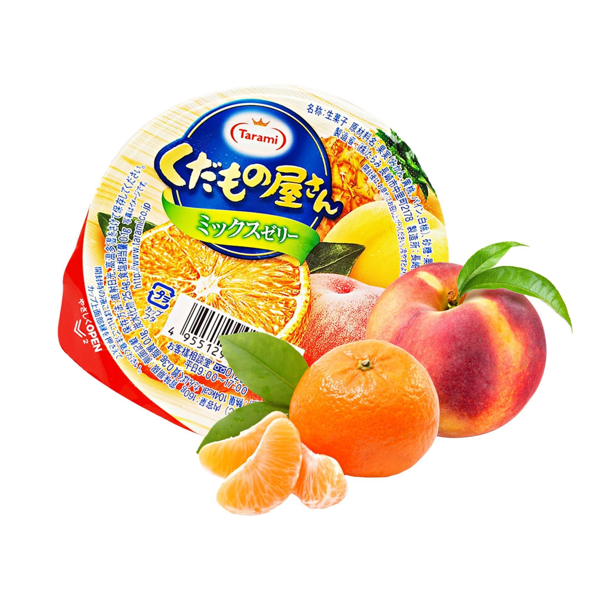  Thạch trái cây tươi vị quýt, đào và lê Tarami 160 g (I0000490) 