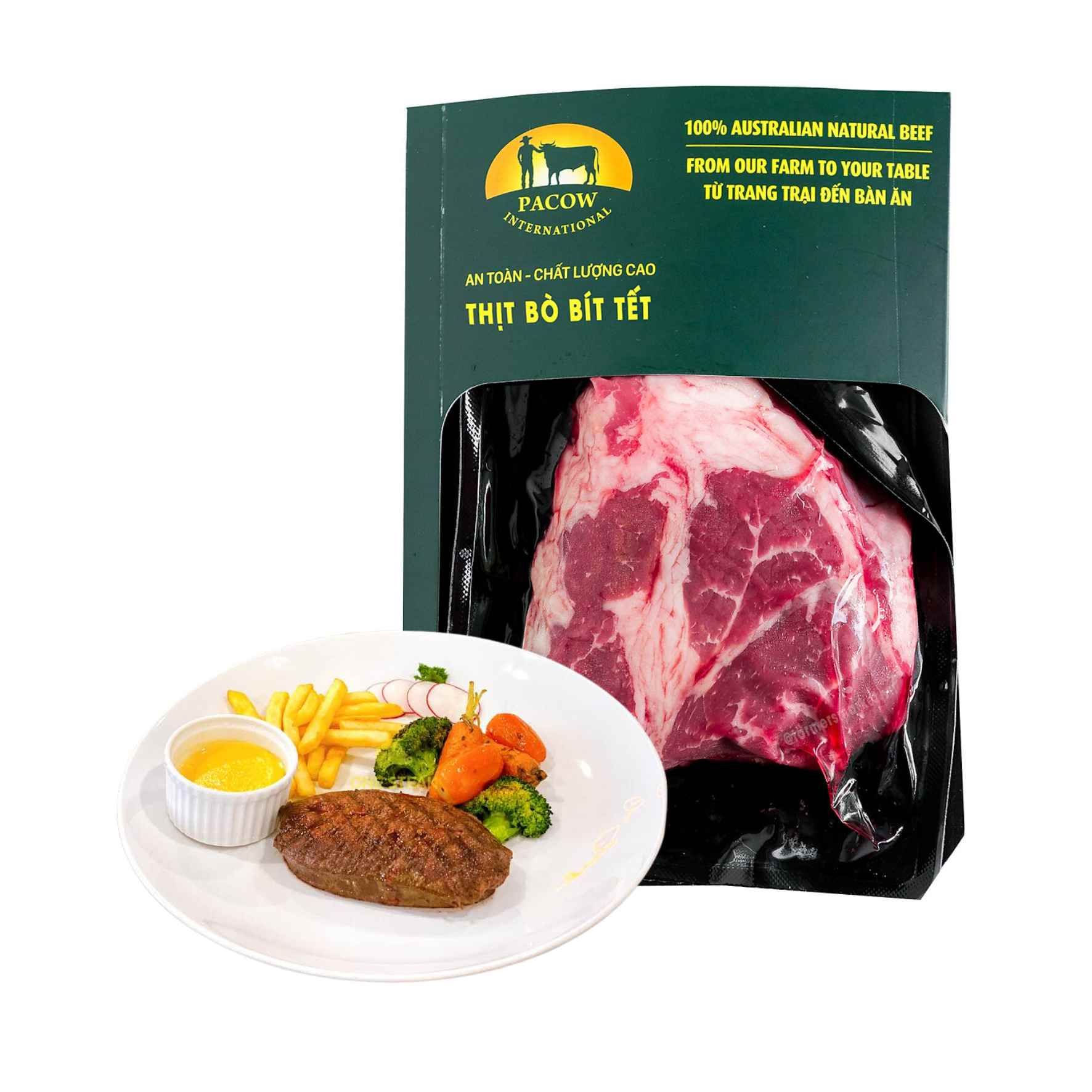  [Tươi] Thịt bò bít tết Pacow 250 g (I0008634) 