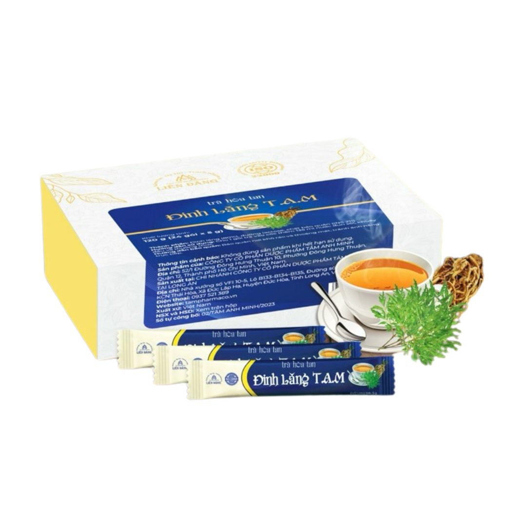  Trà Đinh lăng hòa tan T.A.M hộp 120 g (24 gói x 5 g) 