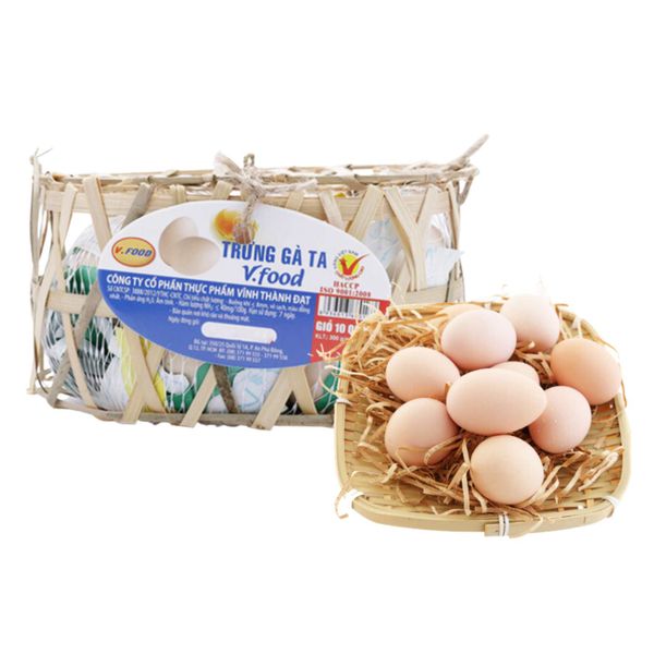 Trứng gà ta V.foods 30G (10 quả/giỏ)