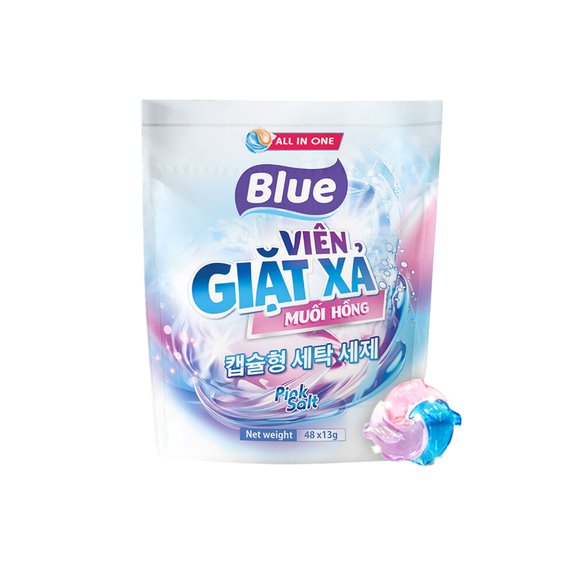  Viên giặt xả Blue muối hồng 624 g ( 48x13g ) (I0016056) 