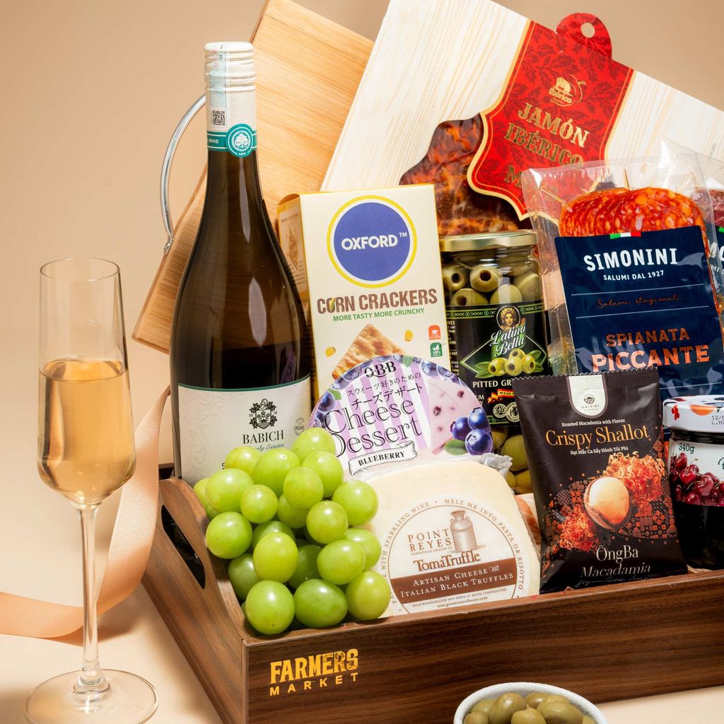  Wine Feast Wooden Tray / Khay Gỗ Nhâm Nhi Và Rượu Vang Đỏ Cao Cấp 