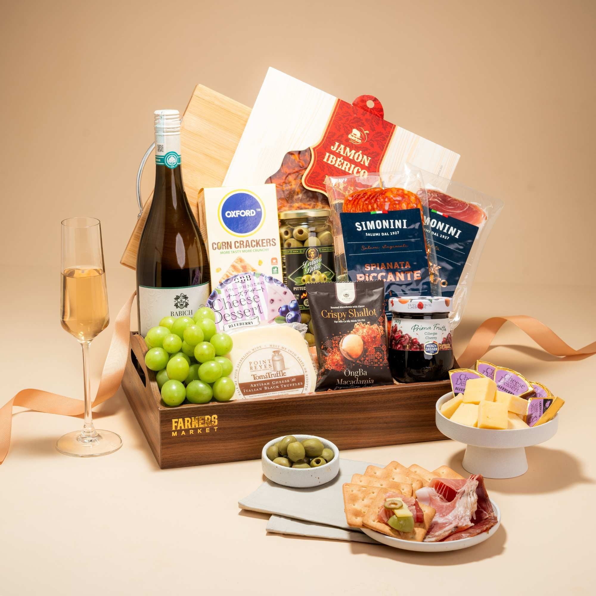  Wine Feast Wooden Tray / Khay Gỗ Nhâm Nhi Và Rượu Vang Đỏ Cao Cấp 