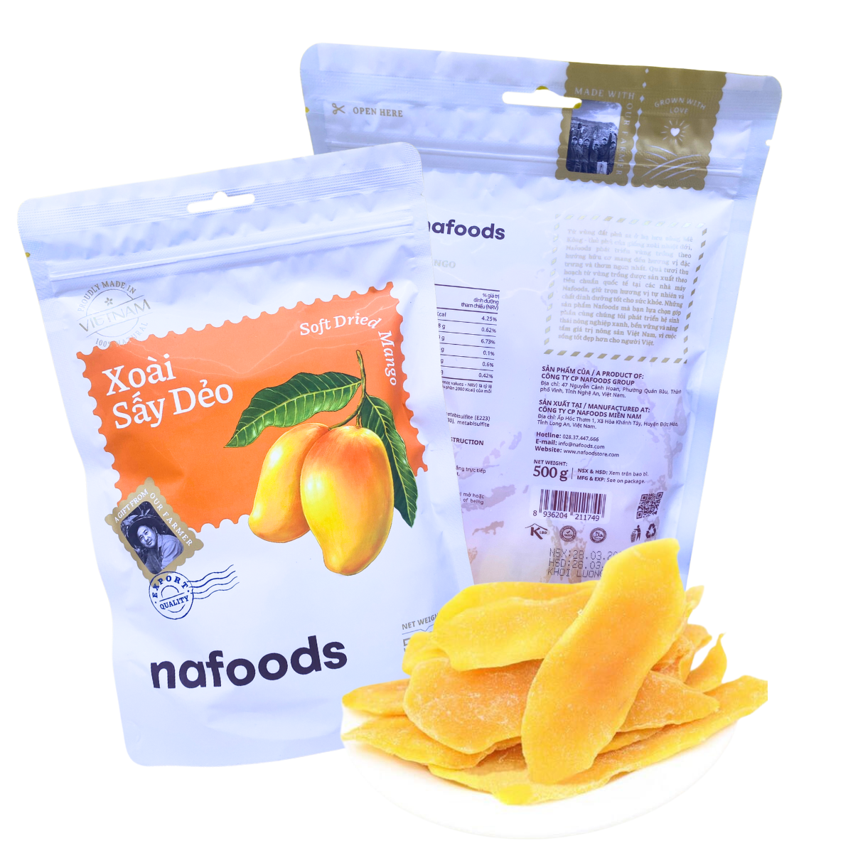  Xoài sấy dẻo có đường Nafoods 500 g 