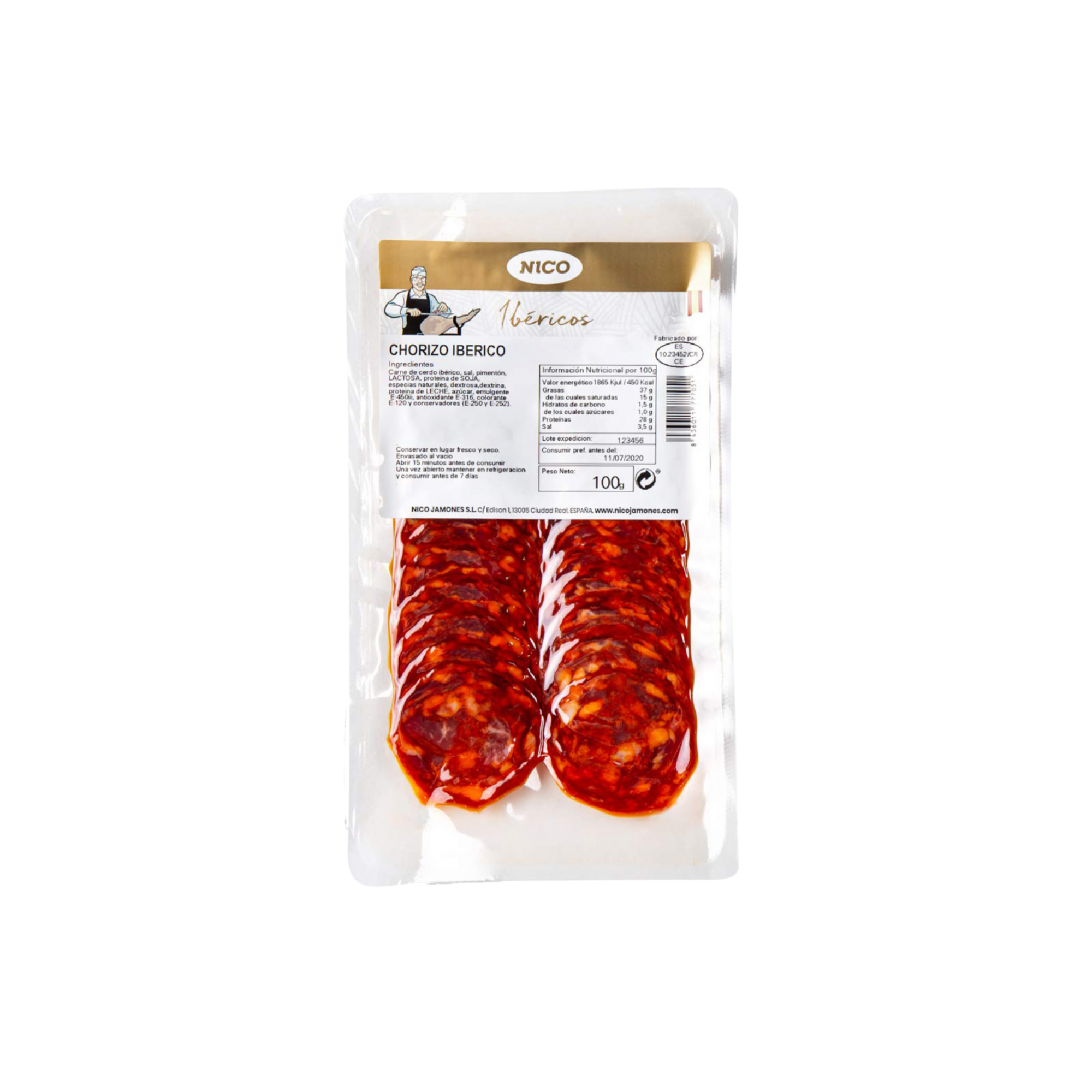  Xúc xích khô Alazor Chorizo Iberico sliced TMB 100 g 