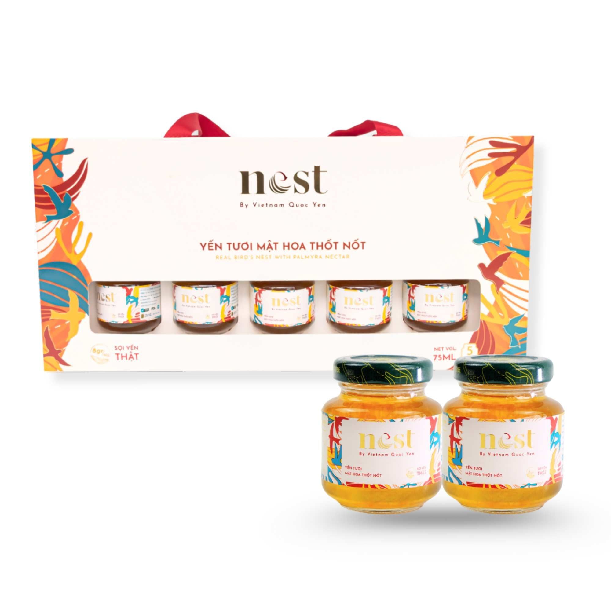  Yến tươi mật hoa thốt nốt Việt Nam Quốc Yến hộp 5*75 ml 