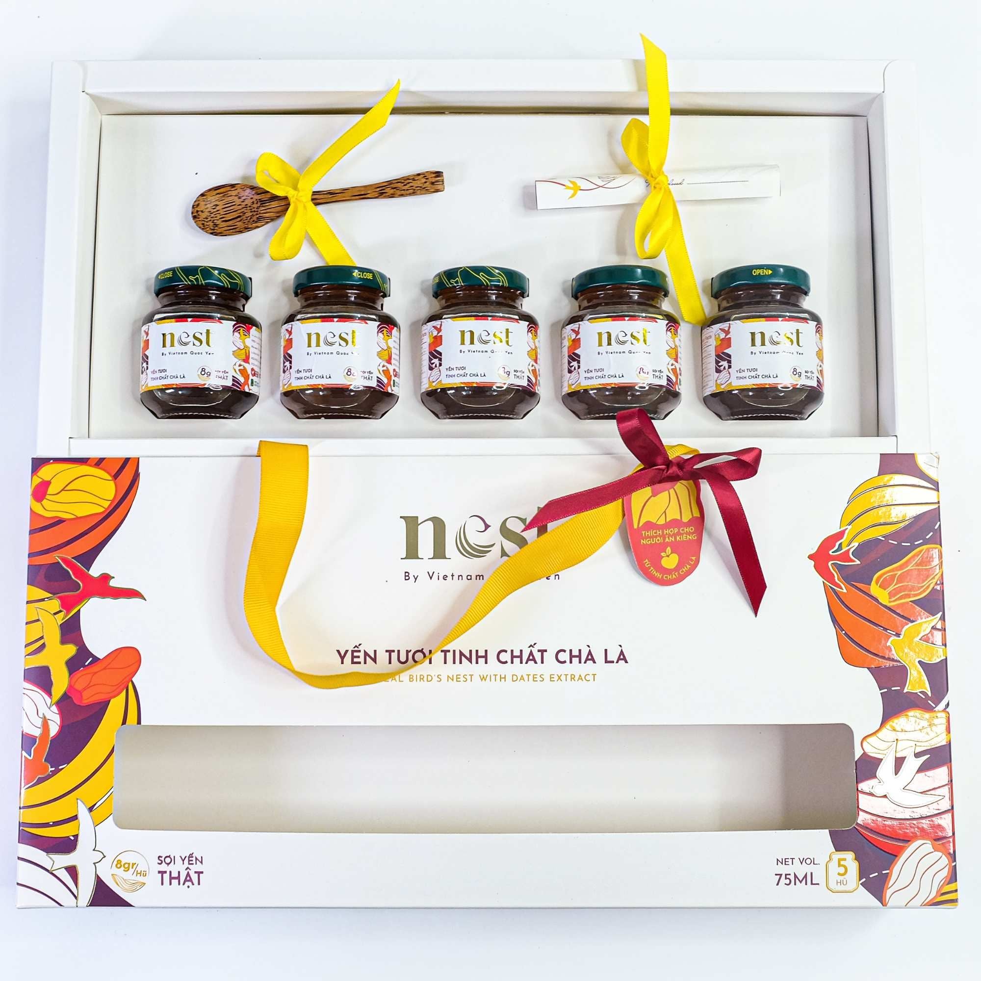  Yến tươi tinh chất chà là Việt Nam Quốc Yến hộp 5*75 ml 