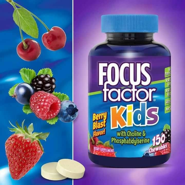 KẸO DẺO PHÁT TRIỂN TRÍ NÃO CHO TRẺ - FOCUS FACTOR KIDS 150 VIÊN CỦA MỸ