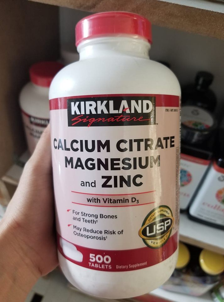 Viên uống Calcium Citrate Magnesium and Zinc của Kirkland Mỹ hộp 500 viên
