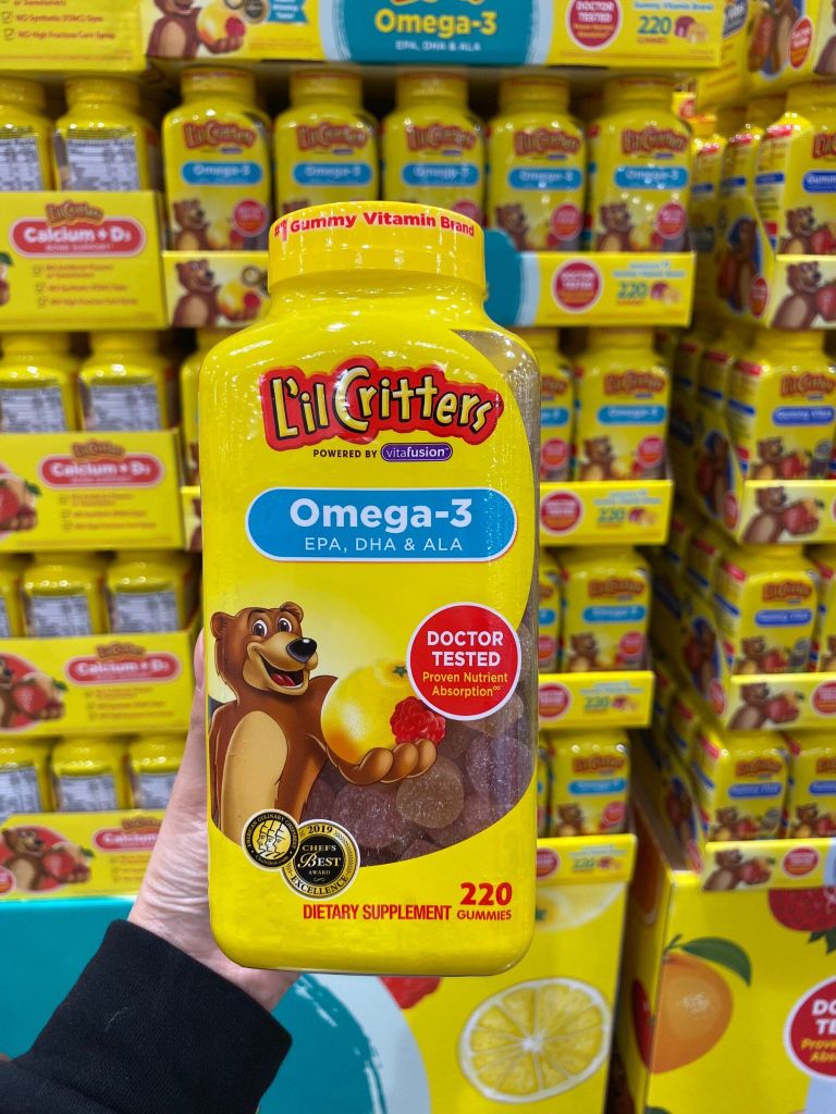 Kẹo dẻo gấu bổ sung Omega 3 L’il Critters® Omega-3 DHA  của Mỹ hộp 220 viên viên