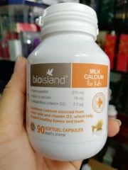 Milk calcium của Bioisland Úc hộp 90 viên bổ sung calcium cho trẻ