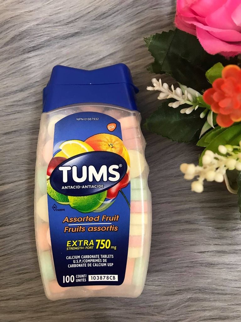 Viên nhai trị đau bao tử Tums 100 viên của Mỹ