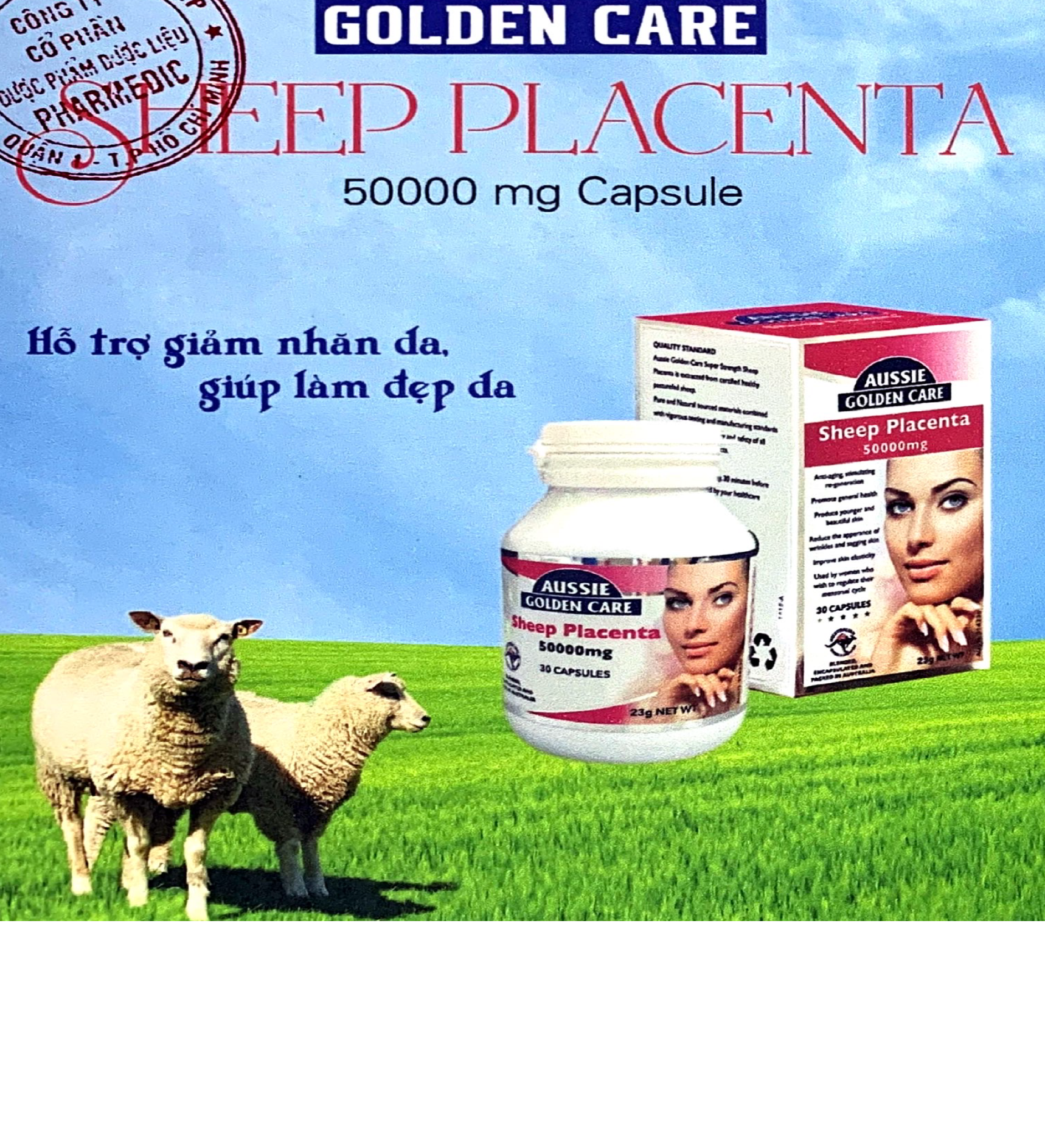 AUSSIE GOLDEN CARE SHEEP PLACENTA 50000MG CAPSULE