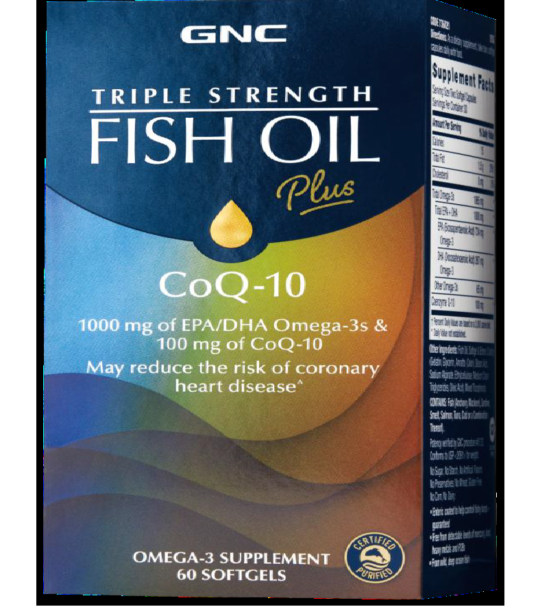 GNC TRIPLE STRENGTH FISH OIL PLUS COQ10