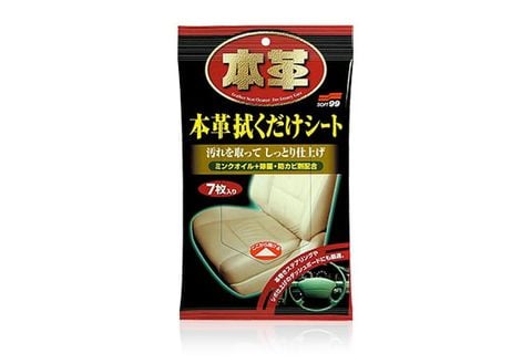 Khăn ướt vệ sinh ghế da - Leather Seat Cleaning Wipe | Soft99 - Made in Japan | L-9