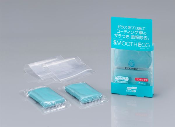 Bộ 2 Cục Đất Sét Tẩy Bụi Sơn, Bụi Kim Loại, Bột Sắt - Smooth Egg Clay Bar | Soft99 - Made in Japan | W-513