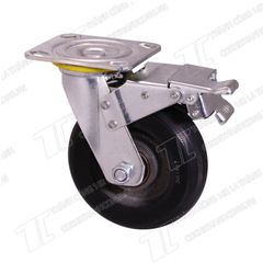 Bánh xe đẩy MKS 150 cao su gang BRK khóa 2