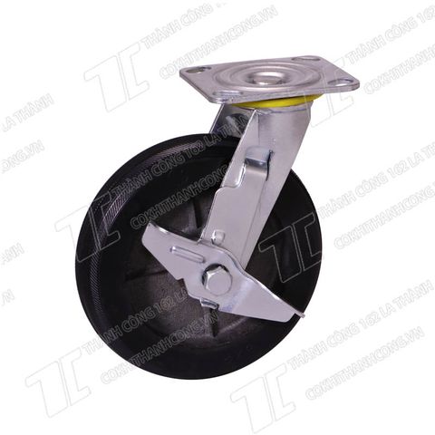 Bánh xe đẩy MKS 200 cao su gang BRK khóa 1
