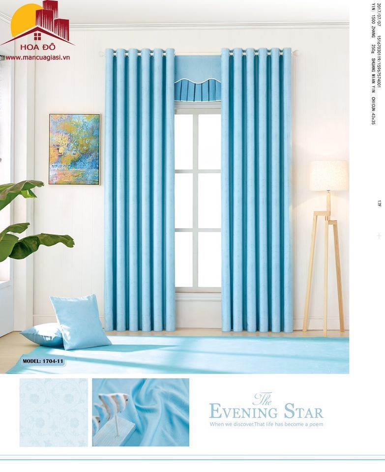 Vải may màn họa tiết vân cổ điển A1704-11