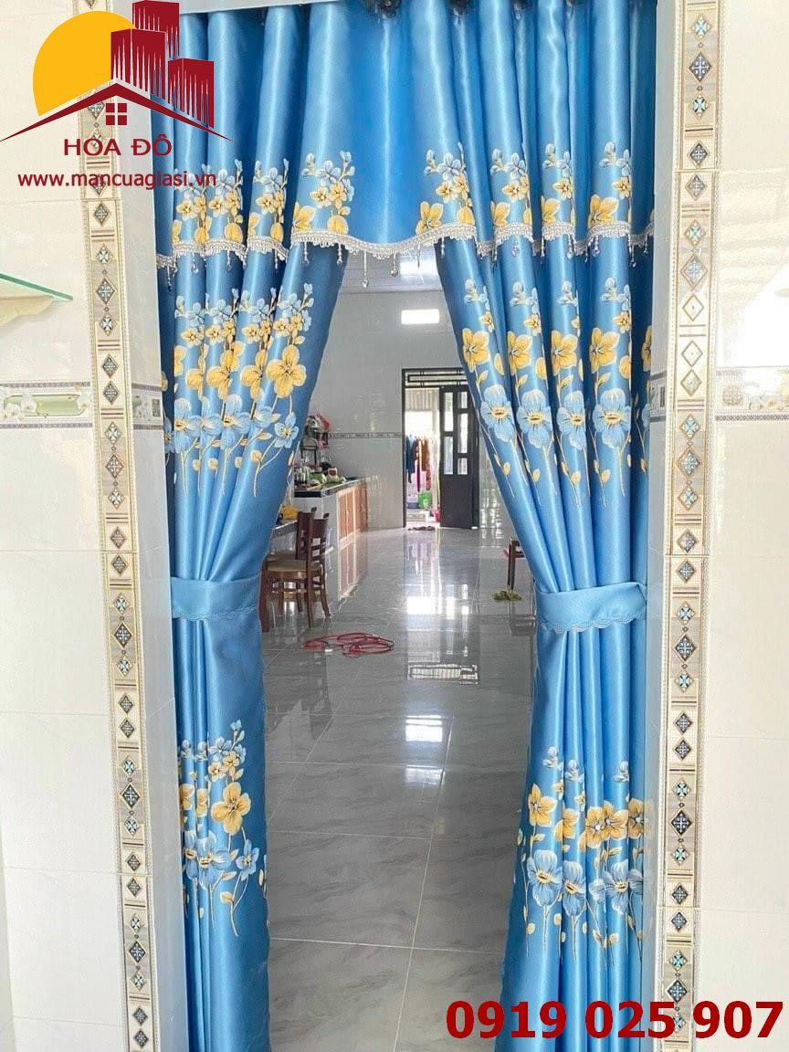 Màn Vải Họa Tiết Hoa Mai