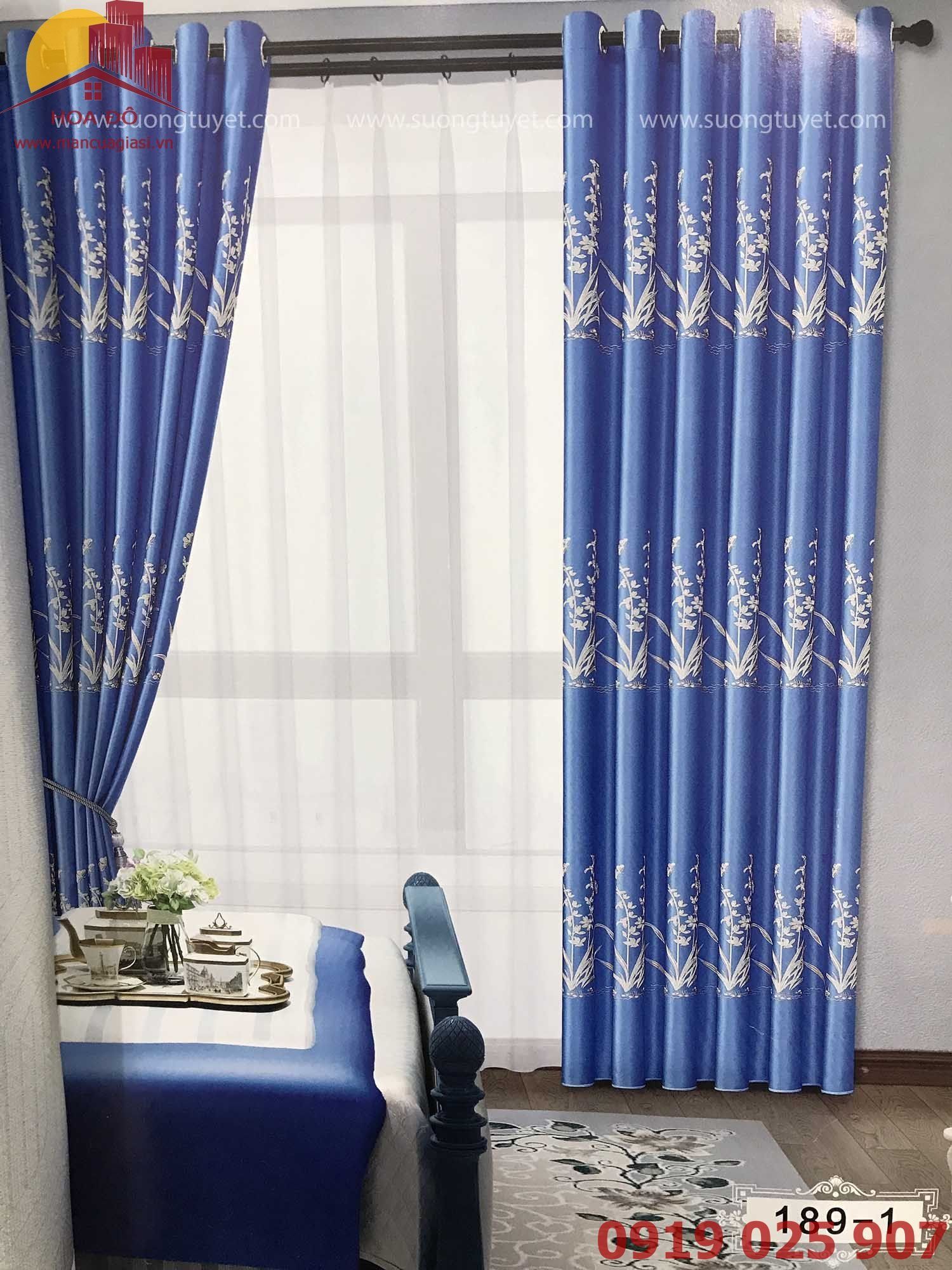 Màn Vải Họa Tiết Bông Cỏ
