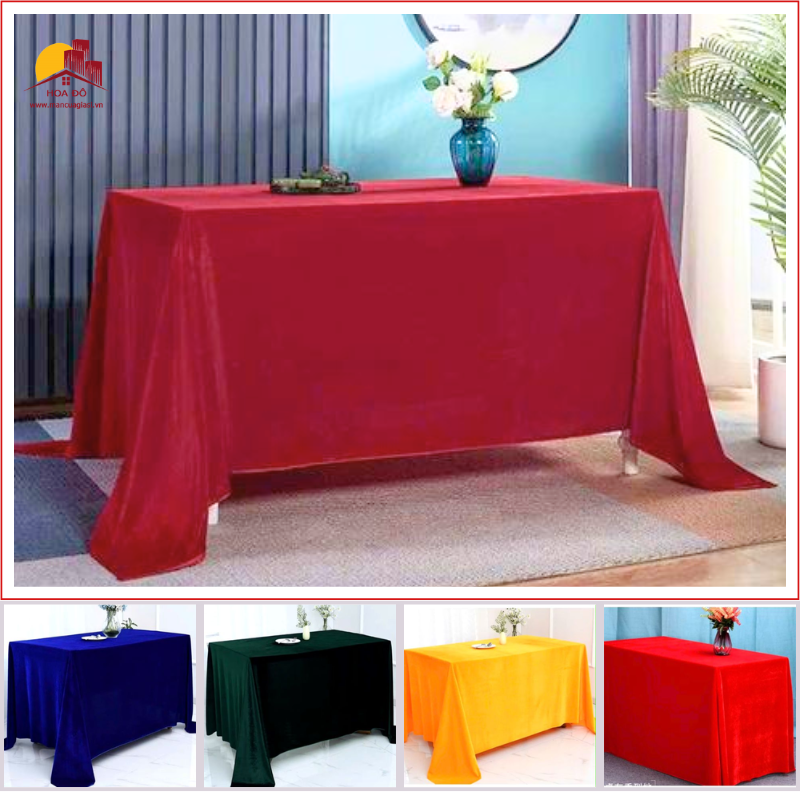 Khăn Trải Bàn Vải Nhung 2m x 1m6