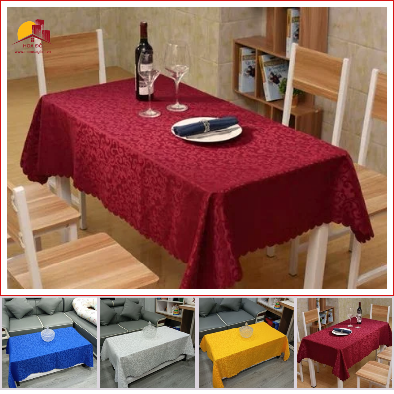 Khăn Trải Bàn 1m x 1m Gấm Móc Câu Cao Cấp