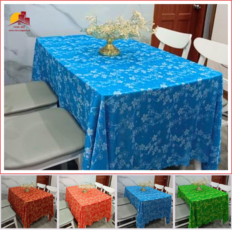 Khăn Trải Bàn Họa Tiết Hoa Anh Đào 2m x 1m8