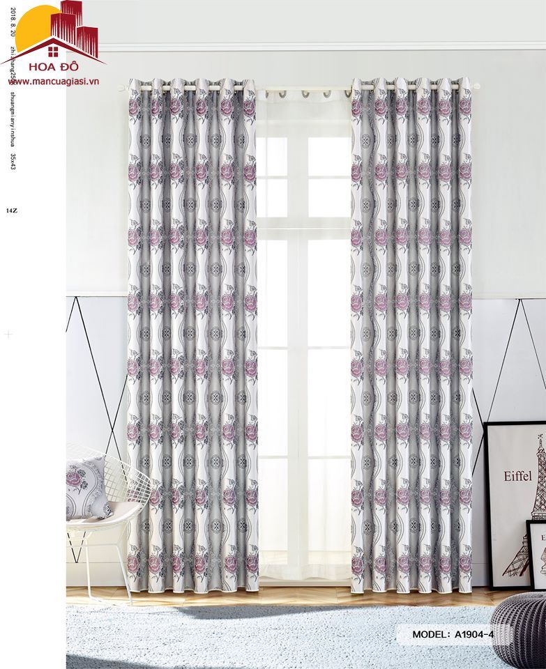Vải may màn họa tiết cổ điển A1904-4