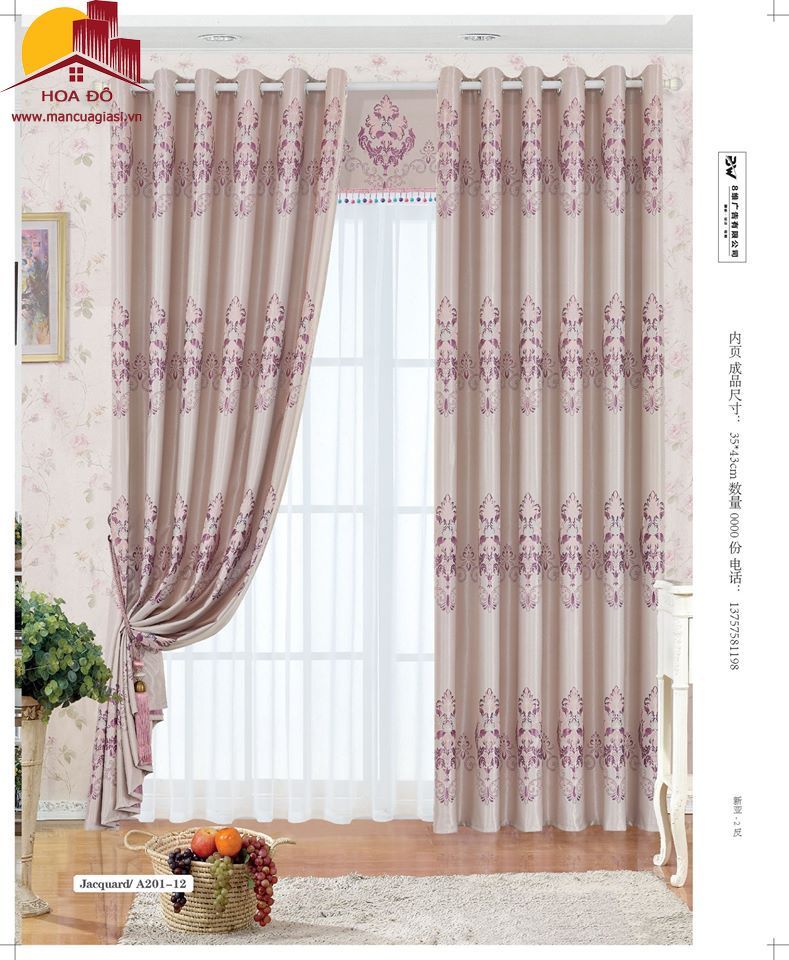 Vải may màn họa tiết A201-12