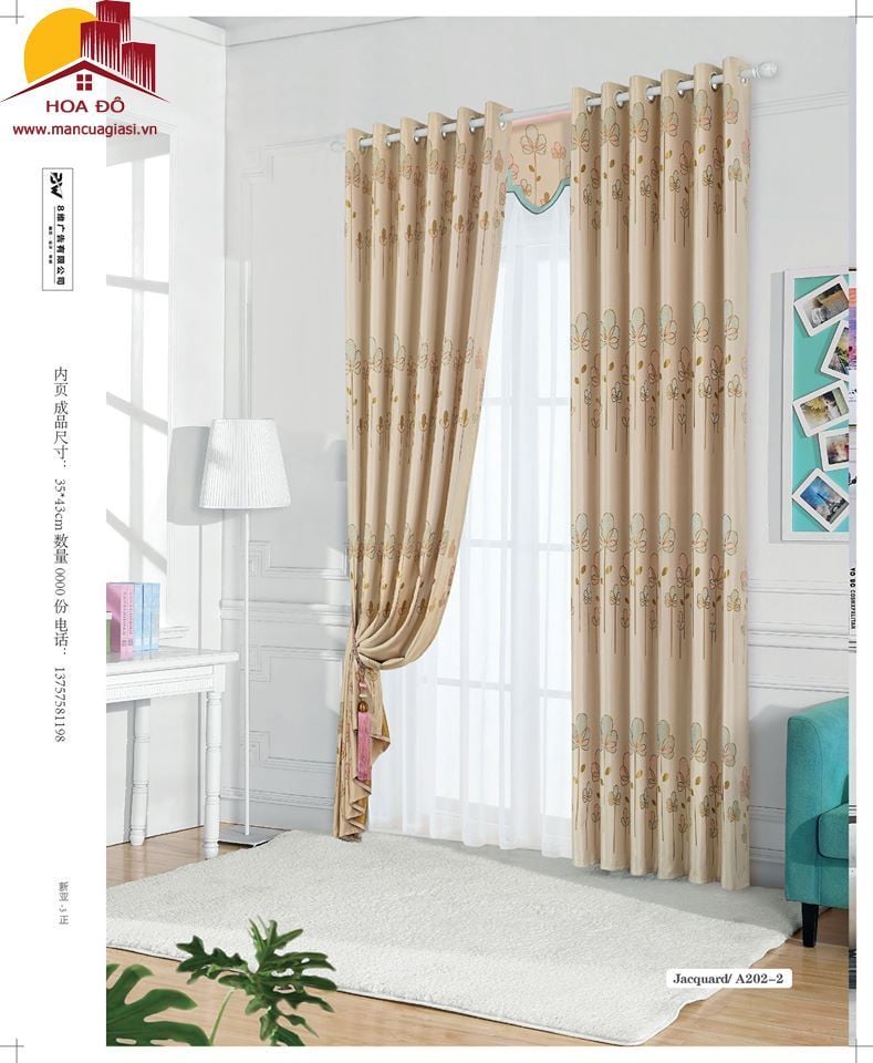 Vải may màn họa tiết A202-2