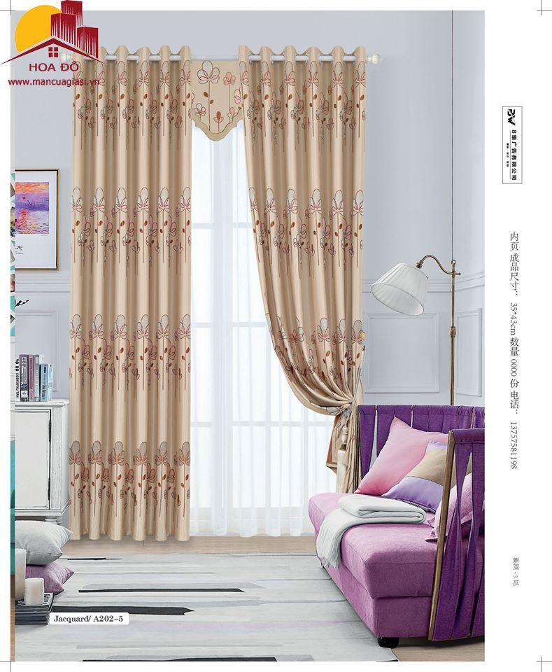 Vải may màn họa tiết A202-5
